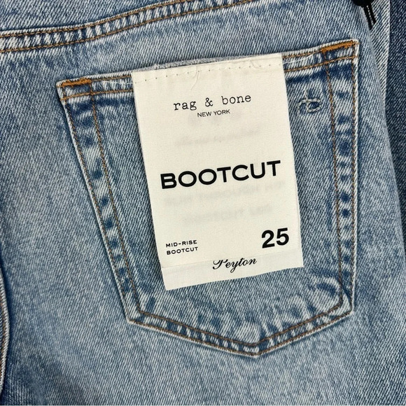 Rag & Bone Peyton Sliced Mid-Rise Bootcut Jeans in Lou.  Sz: 25 - Picture 12 of 15
